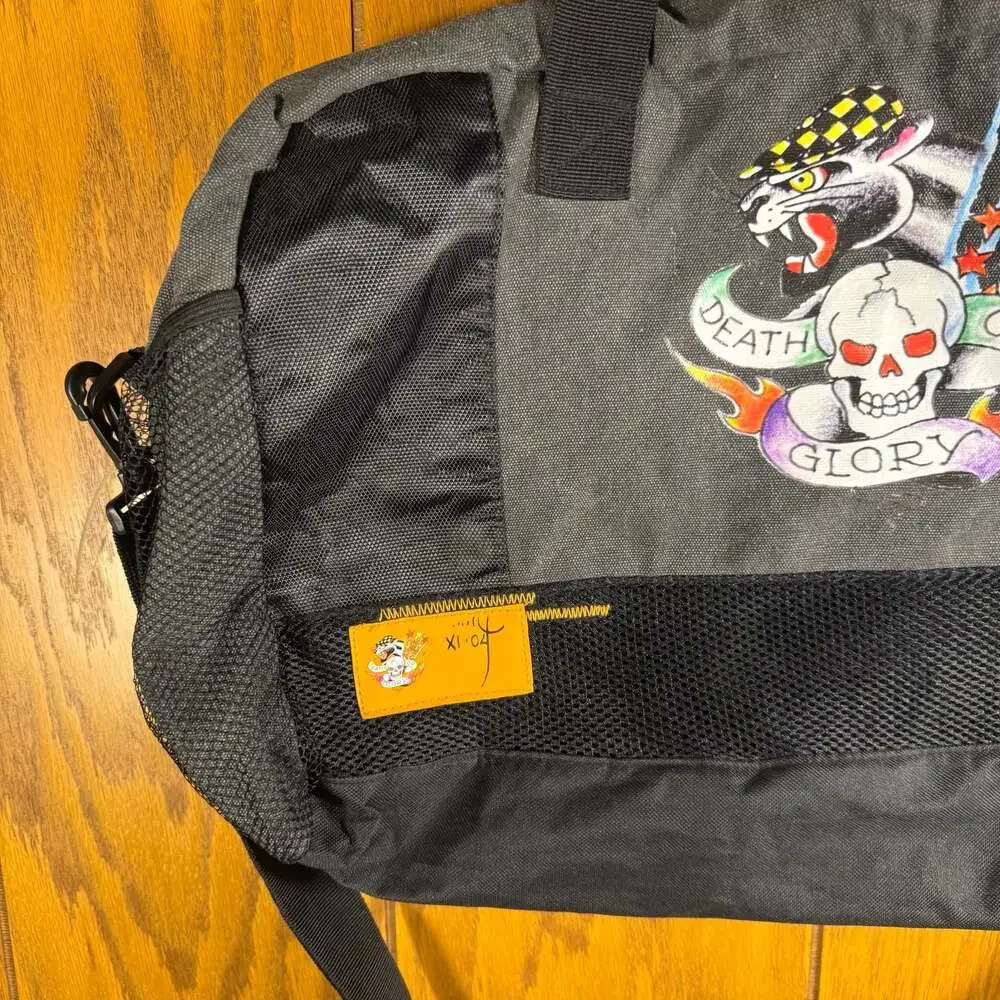 Ed Hardy Death or Glory Canvas Duffle Gym Bag